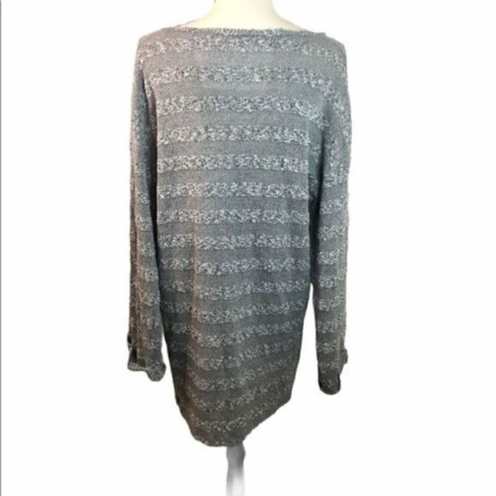Blue Life V-Neck Grey Stripe Sweater Dress Small - Picture 2 of 9